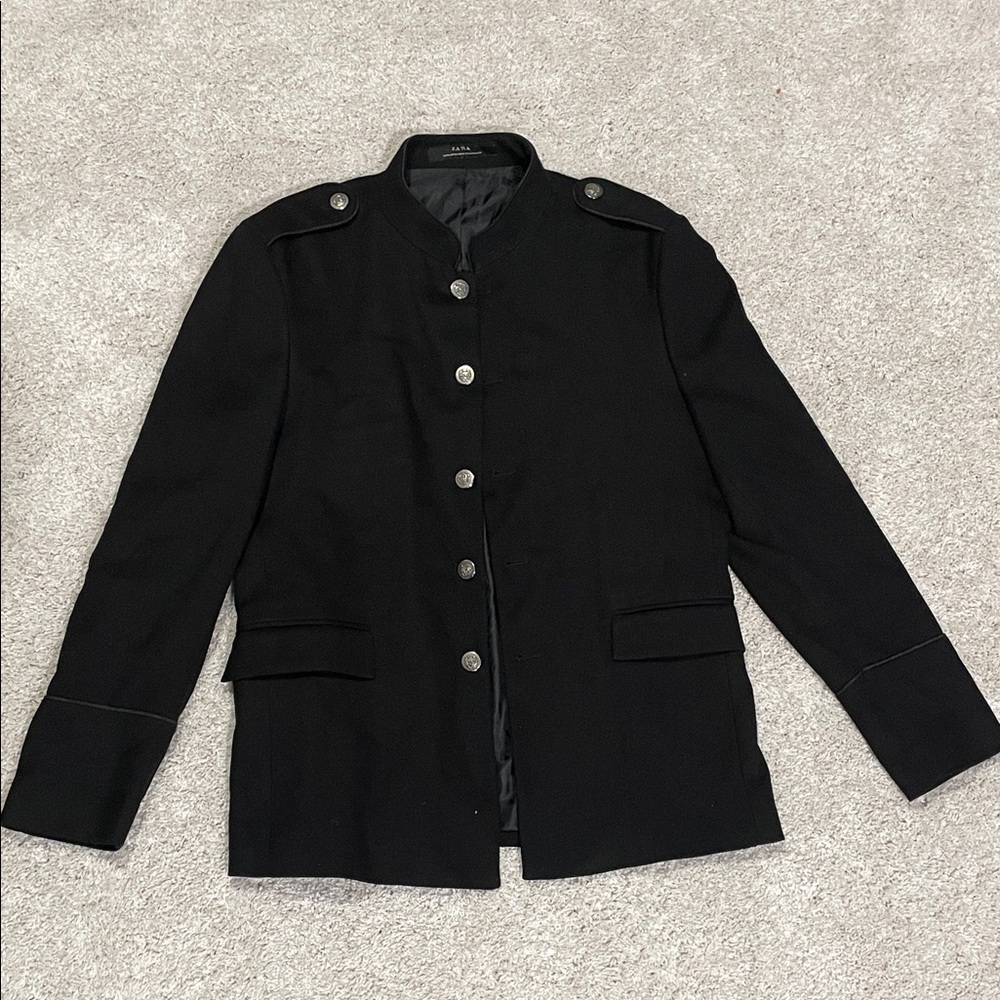 Zara Black Military-Inspired Jacket